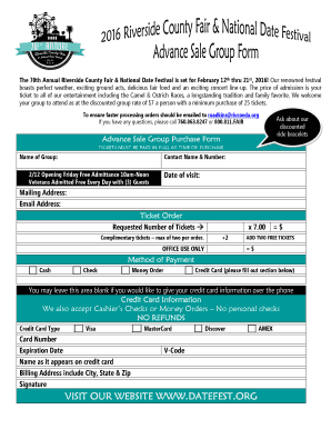 Riverside County Fair Group Purchase Form