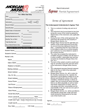 Music Instrument Rental Agreement