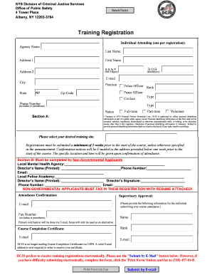 NYS Training Registration Form