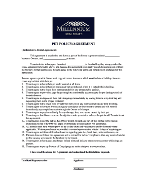 Pet Policy Agreement