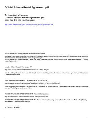 Arizona Residential Lease Agreement