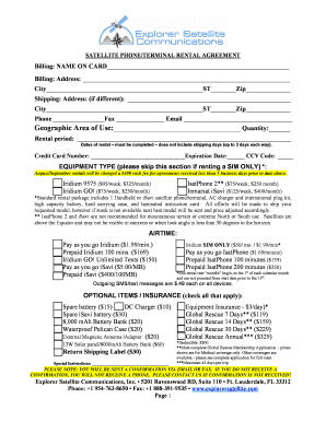 Satellite Phone Rental Agreement