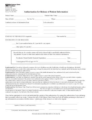 Authorization for Release of Patient Information