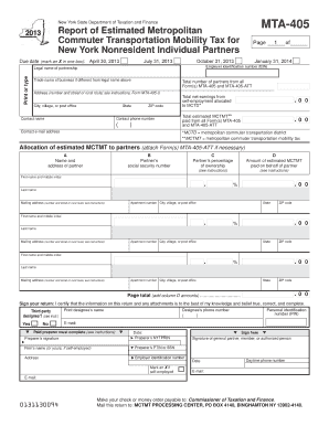 New York MTA-405 Form