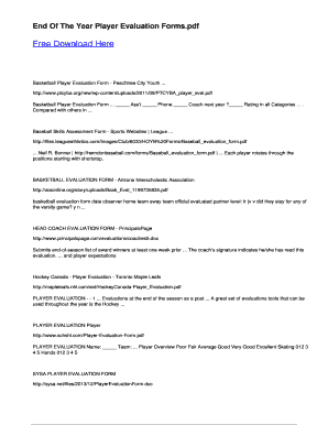 Basketball Player Evaluation Form