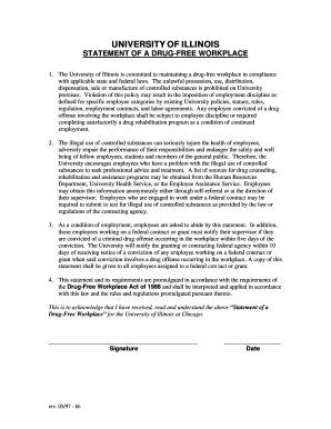 University of Illinois Drug-Free Workplace Statement