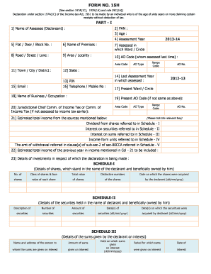 Form 15H Declaration