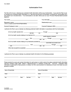 MED01 Authorization Form