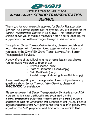 Senior Transportation Service Application