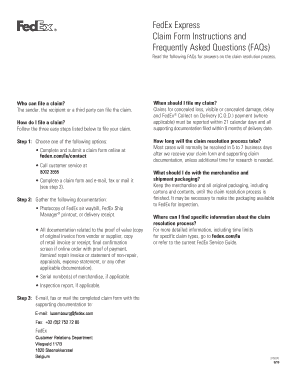 FedEx Express Claim Form