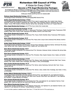 RISD Council of PTAs Membership Application