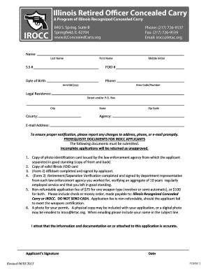 Illinois Retired Officer Concealed Carry Application