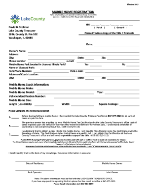 Illinois Mobile Home Registration Form