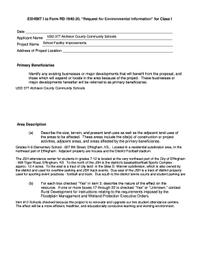 Request for Environmental Information Form RD 1940-20