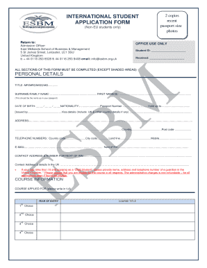 International Student Application Form