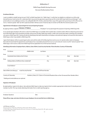 Wells Fargo Health Savings Account Authorization Form