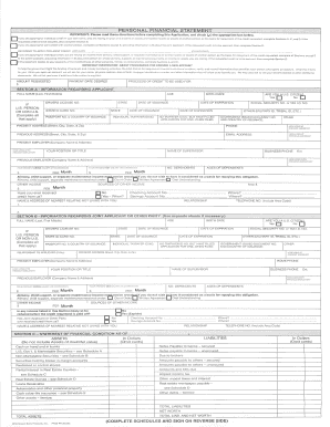 Personal Financial Statement Form