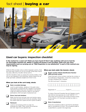 Used Car Inspection Checklist