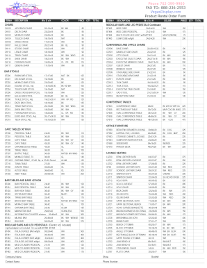 Product Rental Order Form