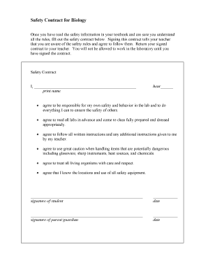 Biology Lab Safety Contract