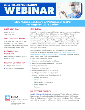 CMS Nursing Conditions of Participation (CoPs) for Hospitals: 2016 Update
