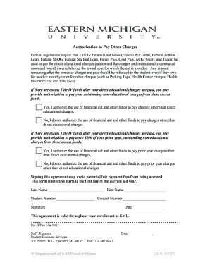 Authorization to Pay Other Charges