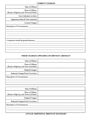 Explanation of Charges Form