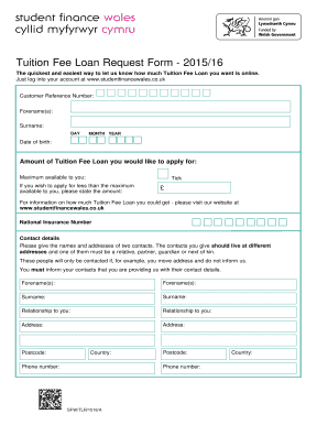 Tuition Fee Loan Request Form