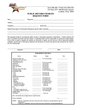 Texas Public Record Request Form