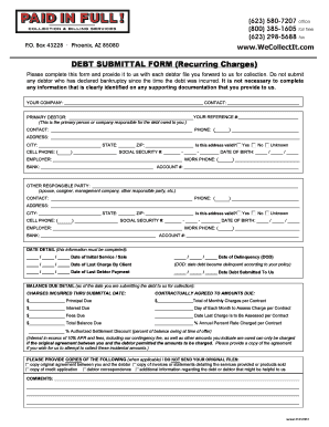 Debt Submit Form