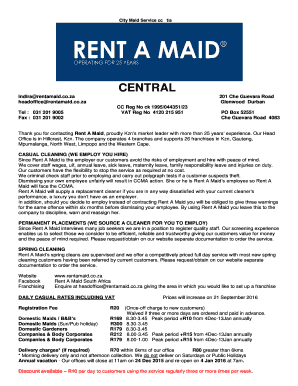 Rent A Maid Service Agreement