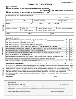 Flu Vaccine Consent Form