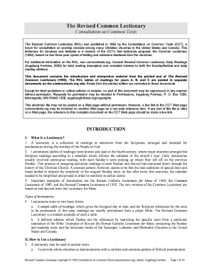 Fillable Online The Revised Common Lectionary Fax Email Print - pdfFiller