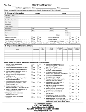 Tax Year Client Tax Organizer