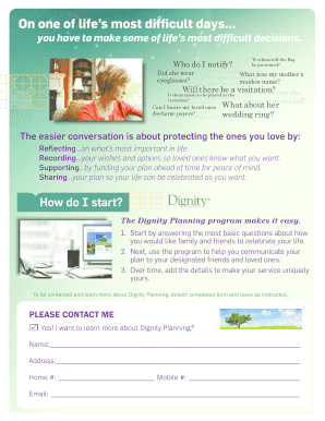 Dignity Planning Form