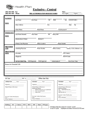 Pre-Authorization Request Form