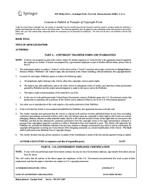 Consent to Publish & Transfer of Copyright Form