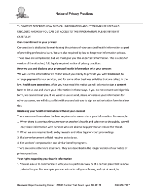 Notice of Privacy Practices