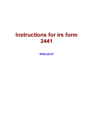 IRS Form 2441 Instructions