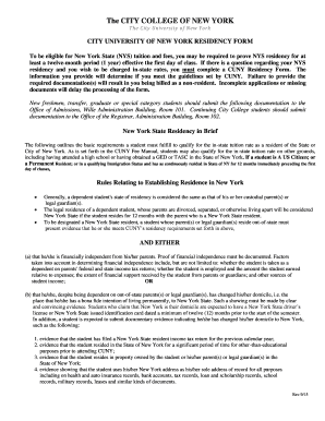CUNY Residency Form