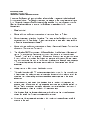 Certificate of Insurance Guidelines