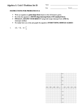 Algebra 1 Unit 5 Problem Set B