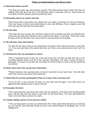 FFA Buyer Letter Template