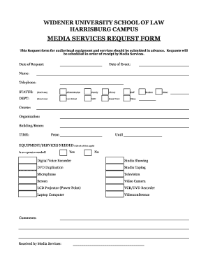 MEDIA SERVICES REQUEST FORM - Widener Law