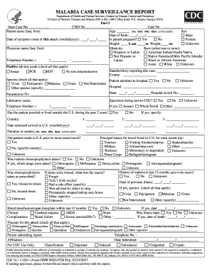 Malaria Case Surveillance Report