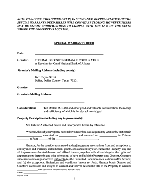 Special Warranty Deed