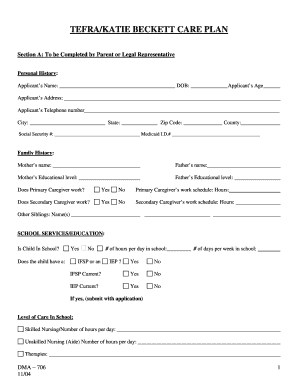 TEFRA/KATIE BECKETT Care Plan