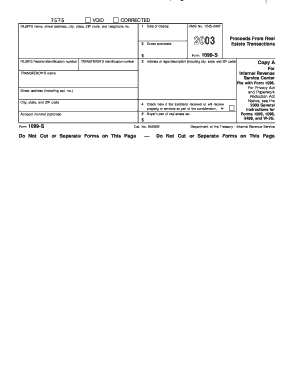 Form 1099-S Real Estate Transaction Statement