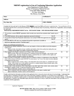 Iowa EMS Certification Renewal Application