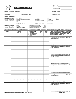 Service Detail Form